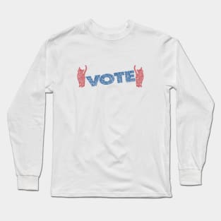 Red Cats Warming Up To Vote Blue Circle Design Long Sleeve T-Shirt